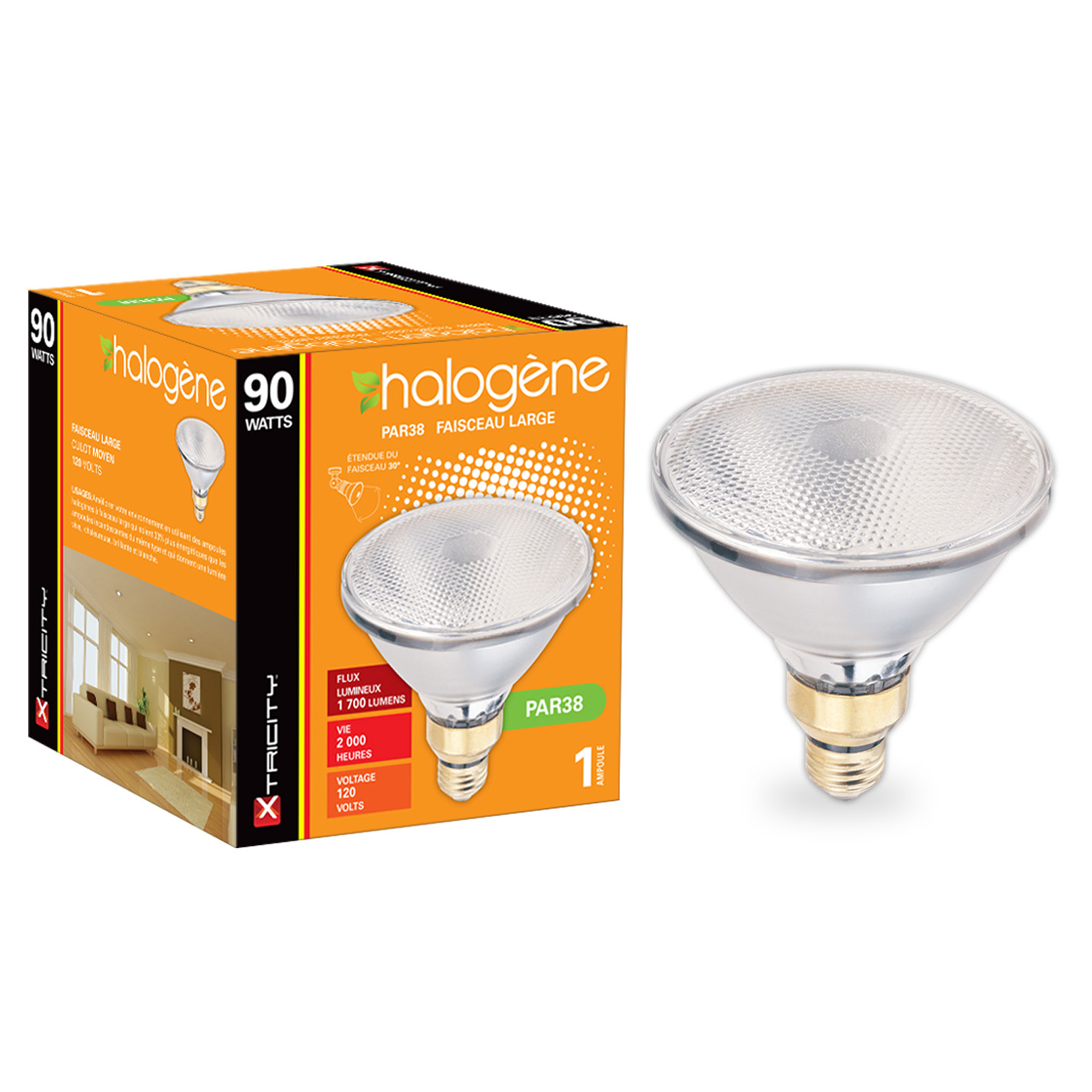 Ampoule halogène PAR38 à faisceau large Matério