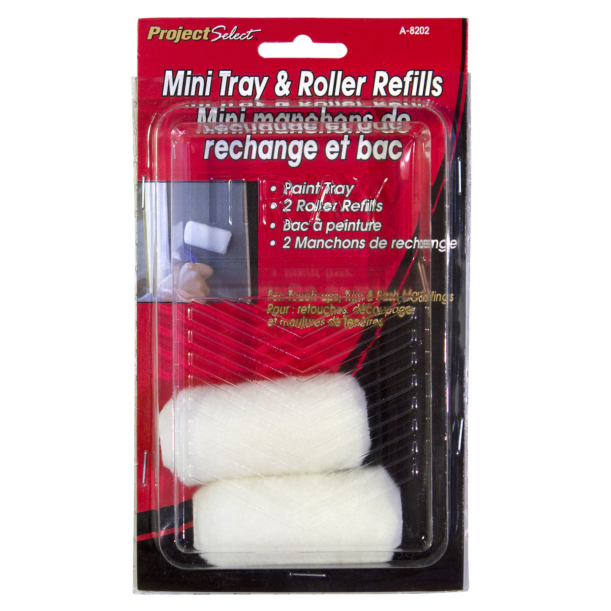 Rechange de mini rouleaux sans charpie avec plateau