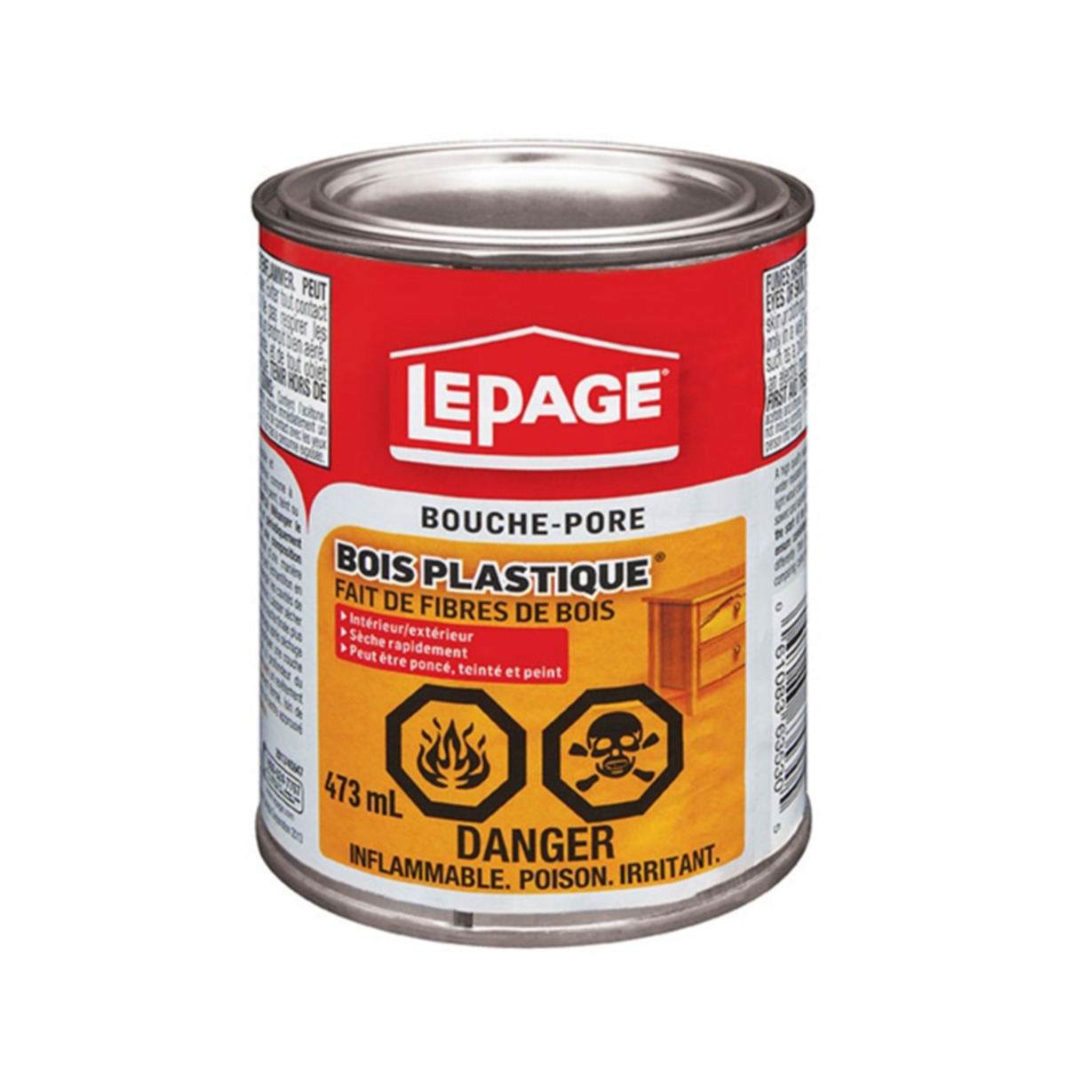 Bouche-pore pour bois et plastique