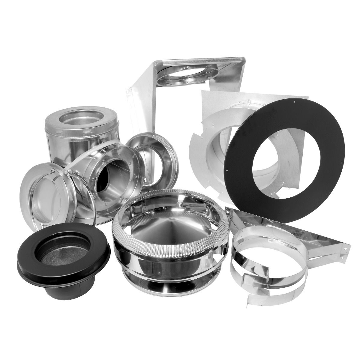 Support Mural Fixe En Acier Inoxydable Pour Cheminée Et Poêle