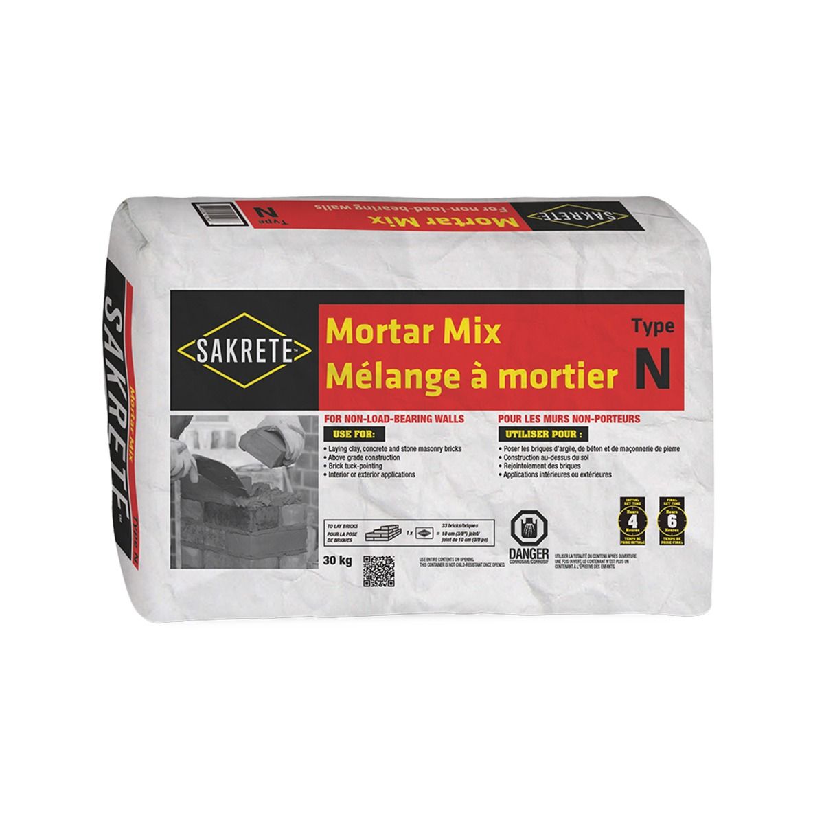 Mélange à mortier pour les murs non-porteurs 30 kg Type N Matério