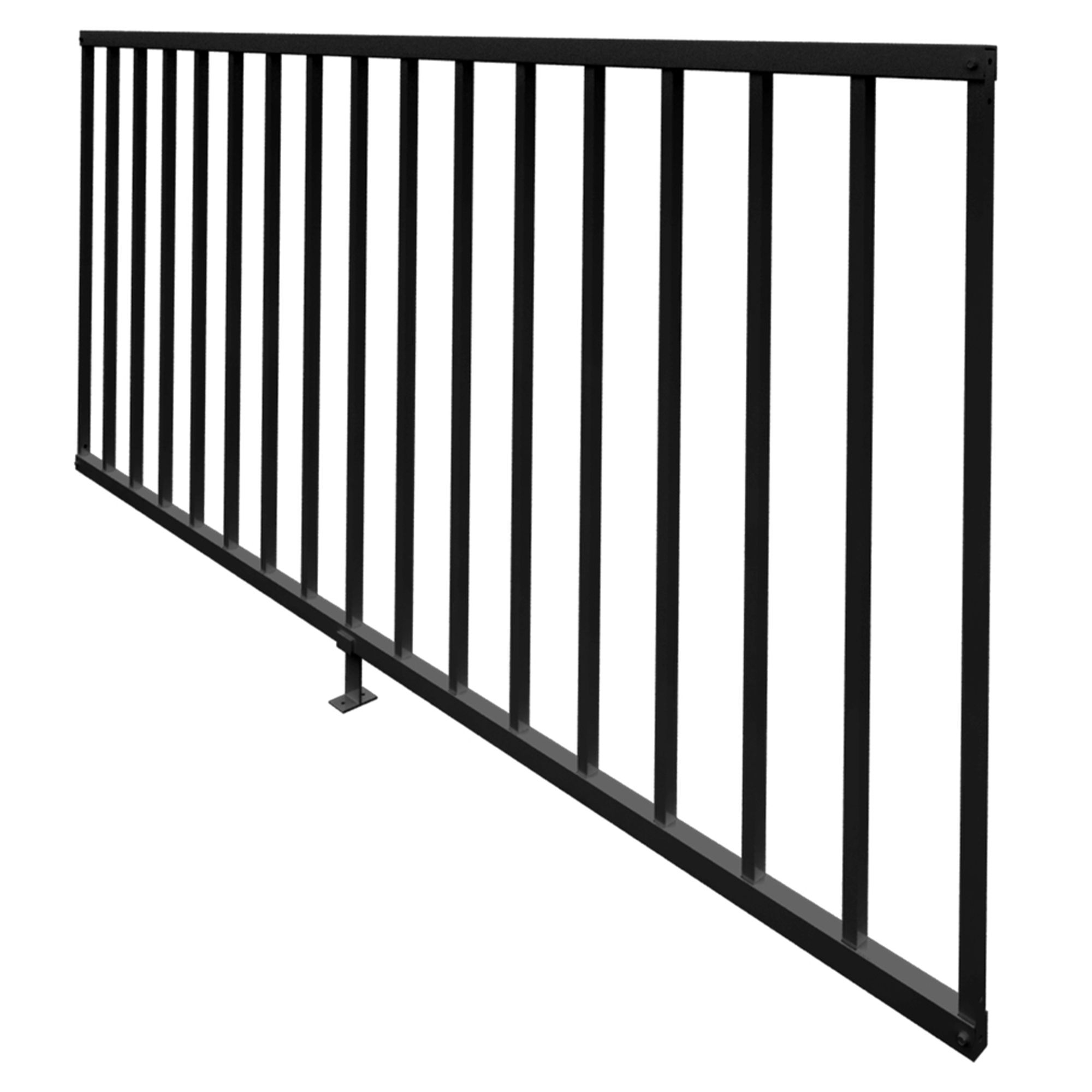 Section de rampe en aluminium noir DUO 72 x 36 po, modèle KD803672B Marque : Impérial Kool-Ray Série : Duo Dimensions : 72 po L x 36 po H Couleur : Noir Composite : Aluminium Résistant à la rouille Sans entretien Rampe et poteaux non-inclus