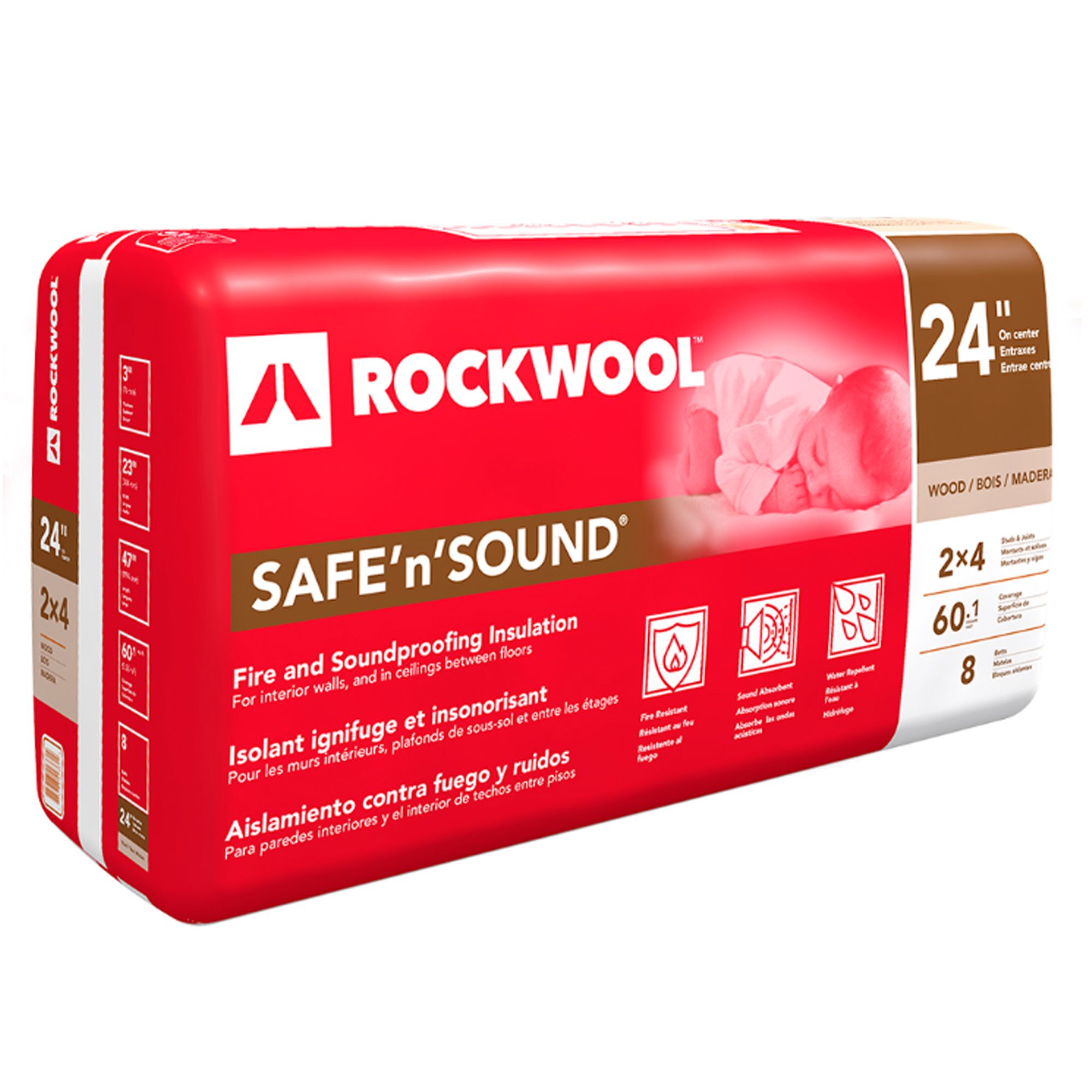 Laine insonorisante Safe'n'Sound 3 po x 23 1/4 po ROCKWOOL