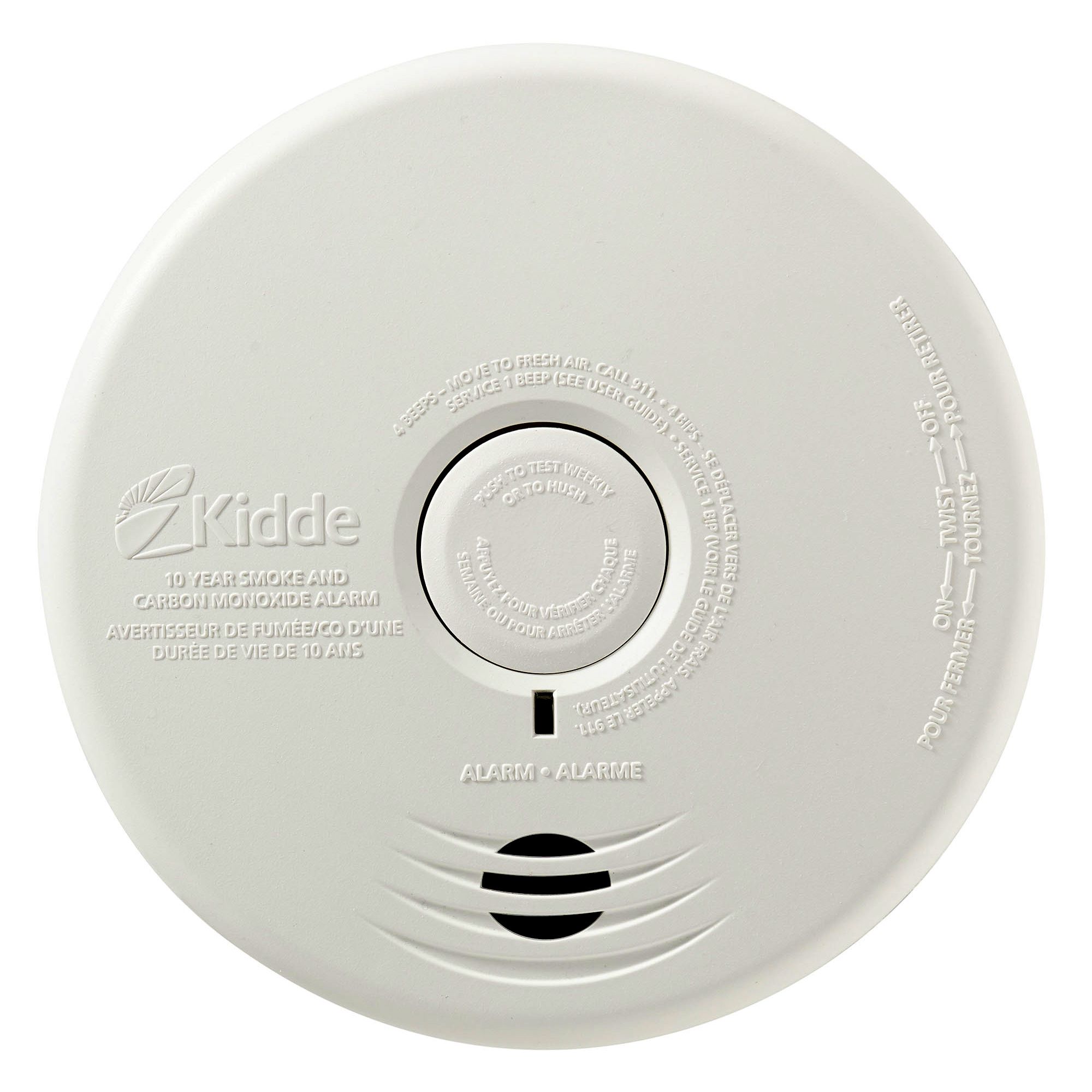 Battery-operated combination smoke and carbon monoxide detector