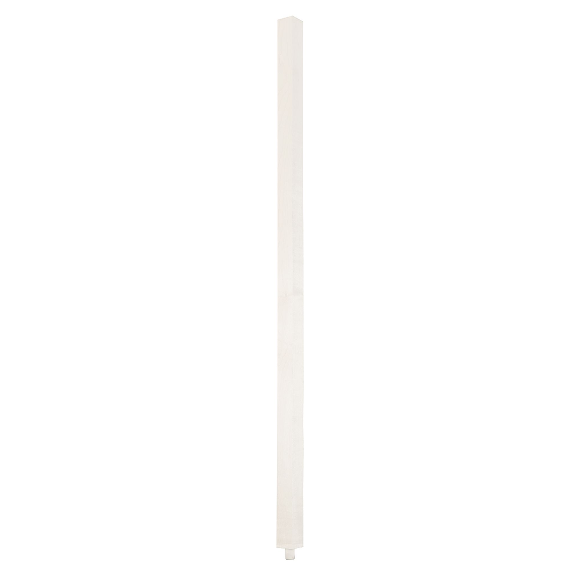 Barreau carré et laqué blanc pour rampe d'escalier 36 po, modèle 8136-9-1 Dimensions : 1 1/4 po x 1 1/4 po x 36 po Sciable à la hauteur désirée Quantité : 1