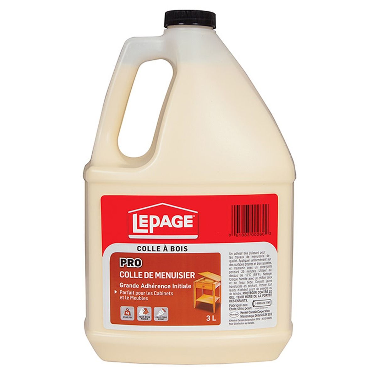 Colle jaune de menuiserie 3 L