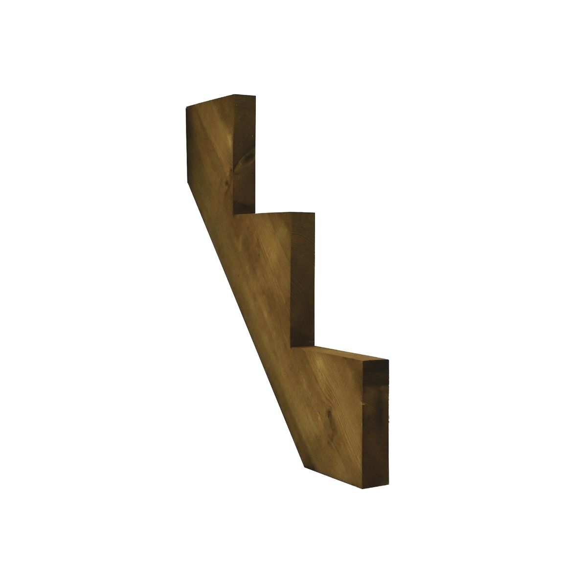 Limon d’escalier précoupé en bois traité brun 3 marches (2x10)