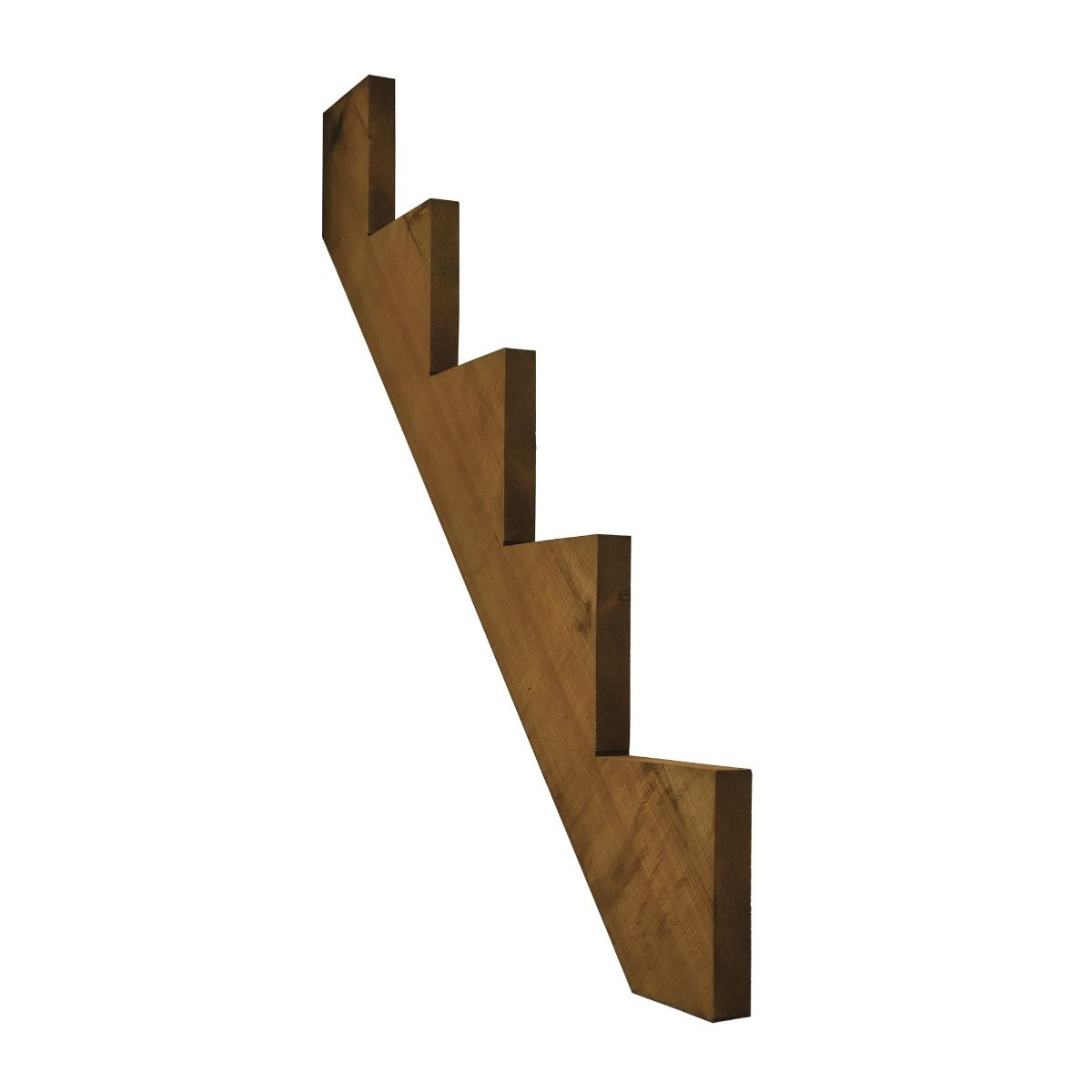 Limon d’escalier précoupé en bois traité brun 5 marches (2x10)