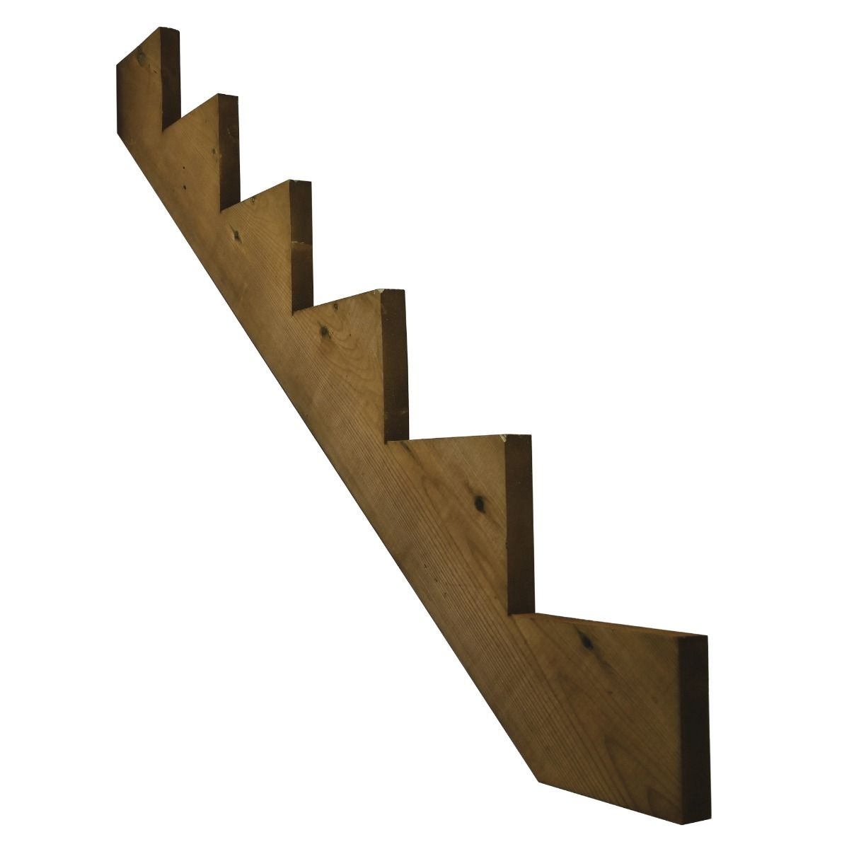 Limon d’escalier précoupé en bois traité brun 6 marches (2x10)