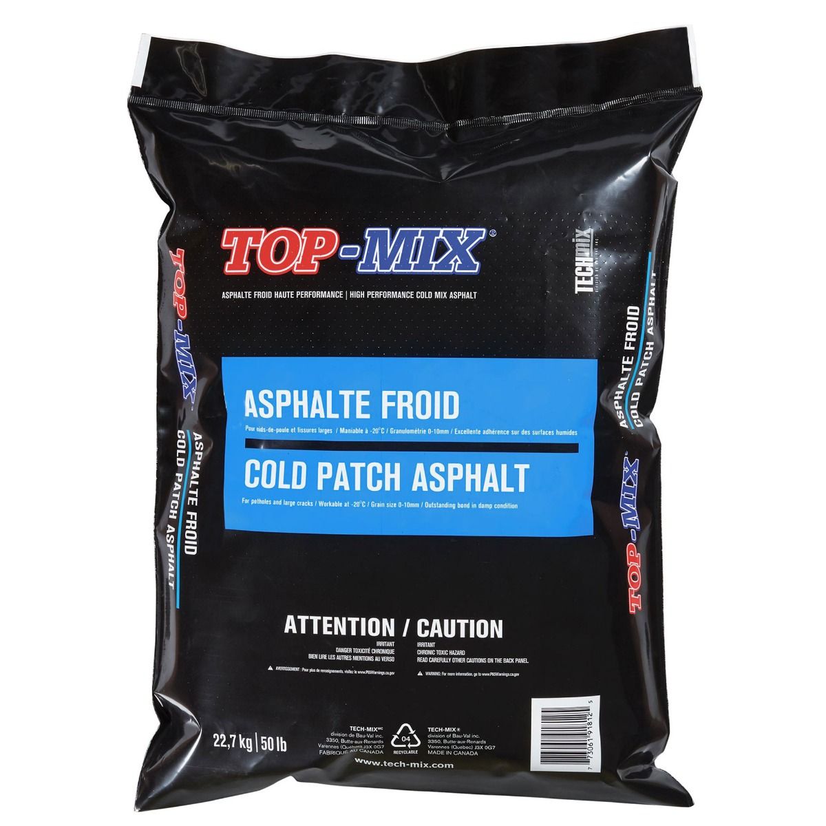 Asphalte froid pour nids-de-poule 22,7 kg (50 lb)