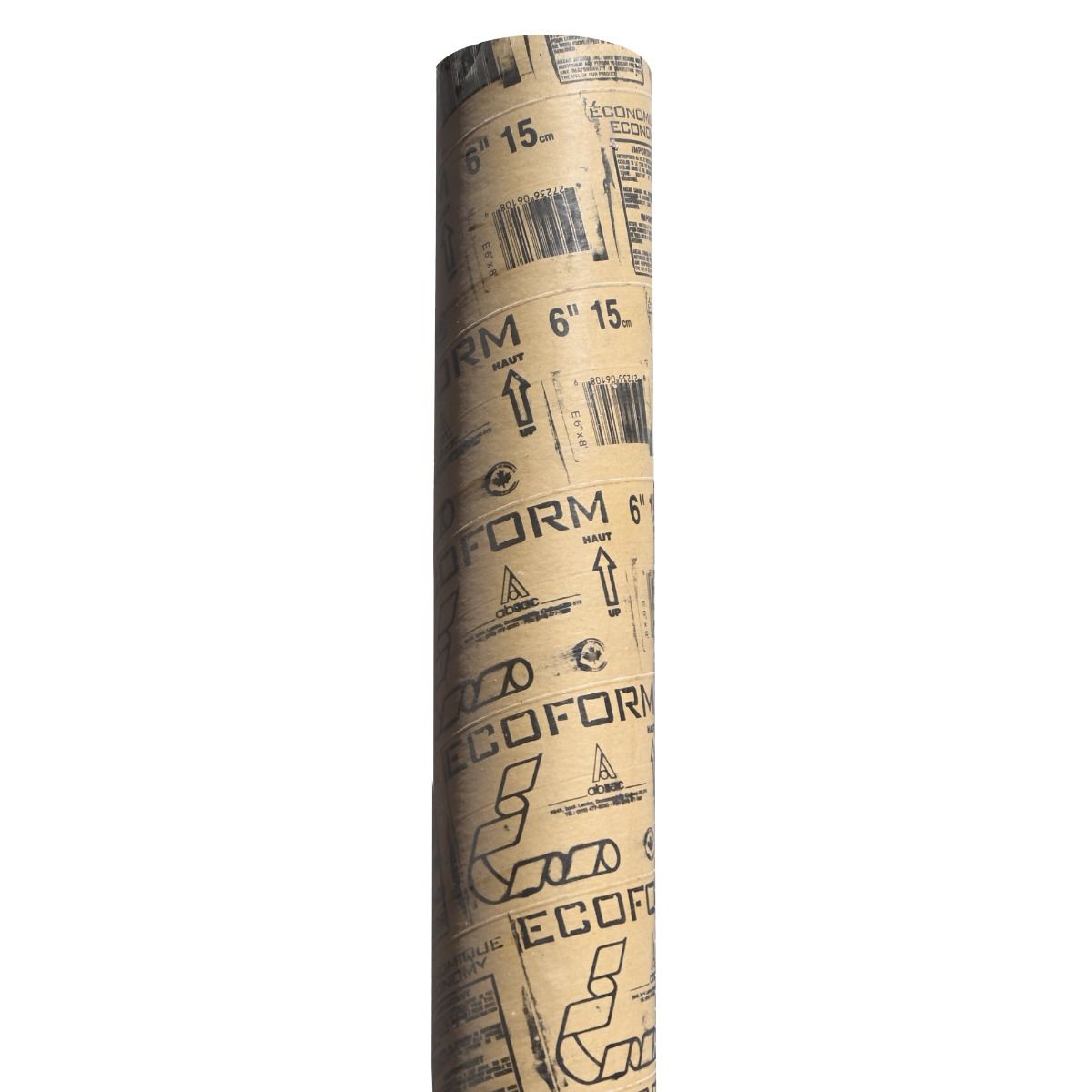 Tube de coffrage en carton 6 po x 8 pi