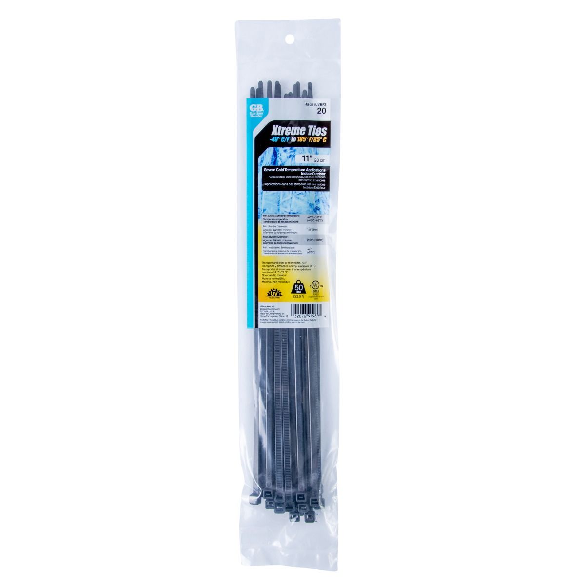 Attache autobloquante nylon 11 po