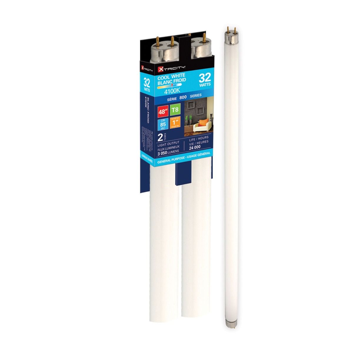 Tube fluorescent T8 48 po 32 W 4100 K (blanc froid)