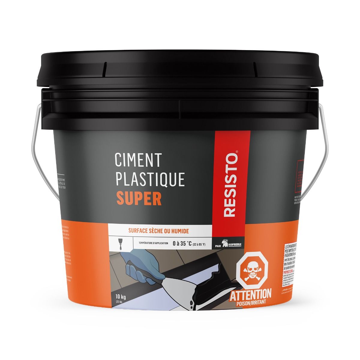 Ciment plastique pour surfaces sèches et humides 10 kg