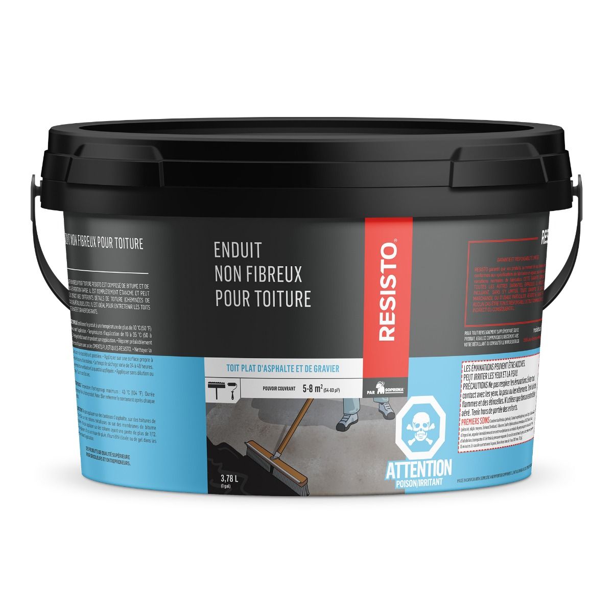 Enduit à toiture non fibreux noir 3,78 L