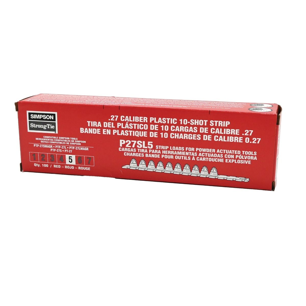 Bande en plastique de 10 charges rouges