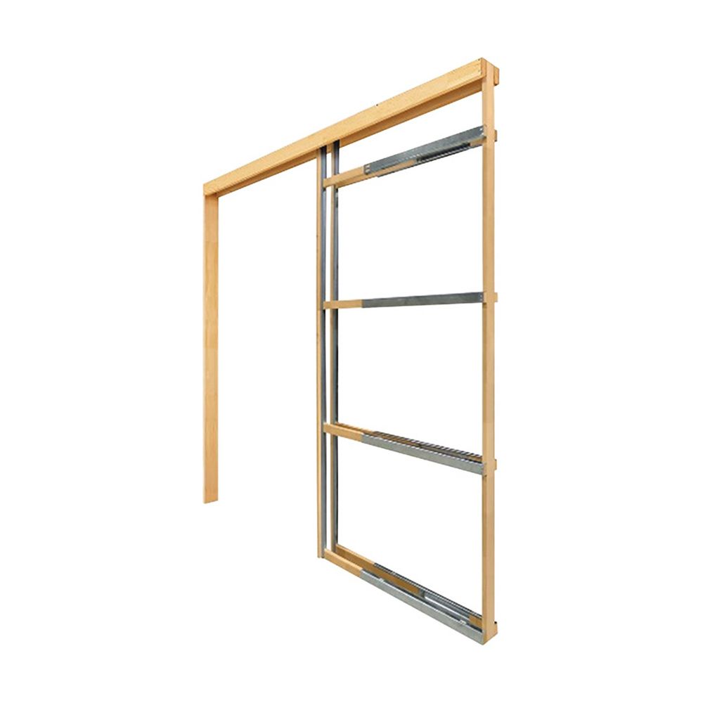 Bâti de porte escamotable assemblé avec rail et quincaillerie 36 po