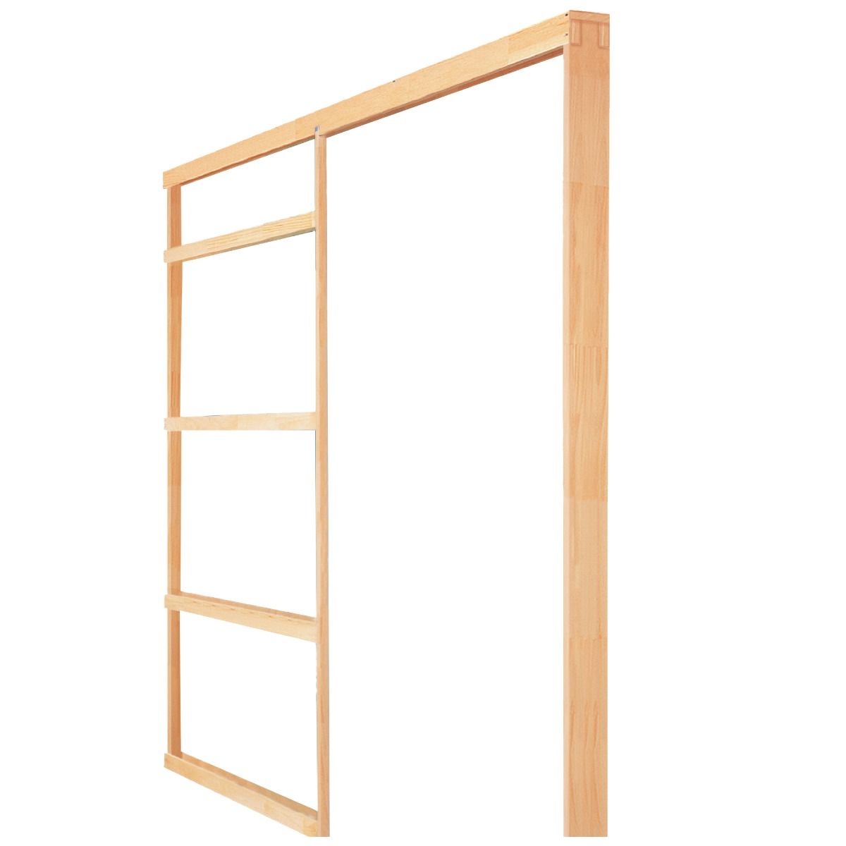 Bâti de porte escamotable assemblé avec rail et quincaillerie 28 po
