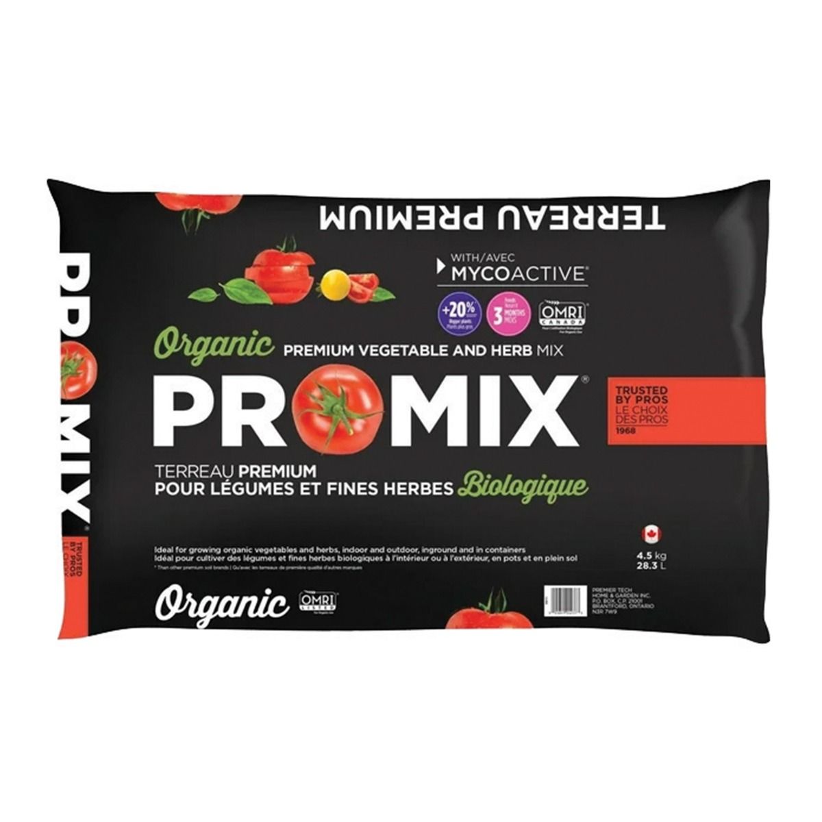 Terreau premium pour légumes et fines herbes Pro-Mix 9L
