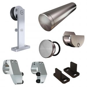 Ensemble de rail Pour porte à roulette Fini acier inoxydable
