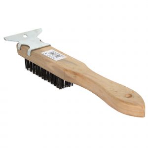 Brosse d'acier à 5 rangs avec grattoir