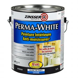 Peinture et apprêt anti-moisissure Perma-White Fini satiné Blanc
