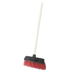Balai-brosse robuste avec manche en bois
