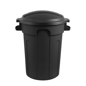 Poubelle noire avec couvercle
