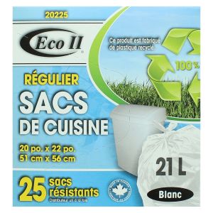Sacs à ordures blancs de cuisine 21 L