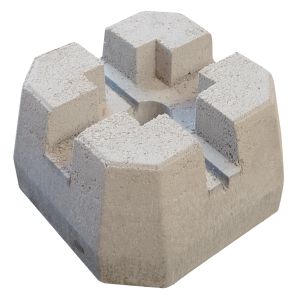 Bloc de patio 4 po x 4 po En croix avec un trou au centre.