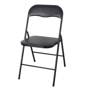 Chaise en métal noire pliante