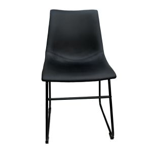 Chaise de cuisine noire en similicuir Keb (vendu à la paire)