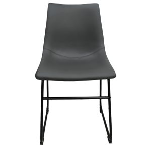 Chaise de cuisine Keb noire en simili-cuir (vendu à la paire)