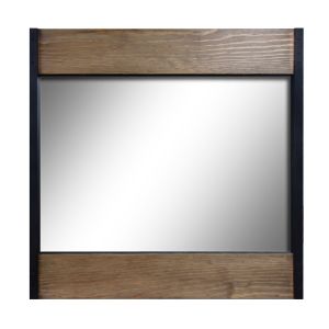 Miroir carré métal et bois