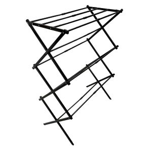 Sèche linge extensible en métal noir