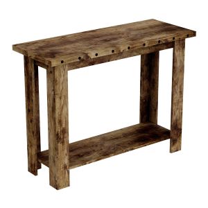 Table console en bois brun récupéré