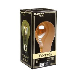 Ampoule ambrée Vintage filament DEL A19