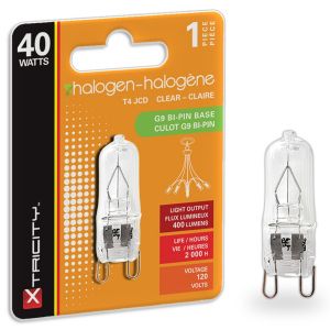 Ampoule halogène 40 Watts G9 BI-PIN