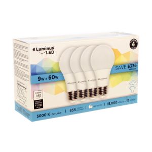 Ampoules DEL A19 lumière du jour, paquet de 4 