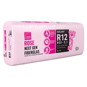 Laine isolante Rose Fiberglass Nouvelle Gen R12 Murs 2x4