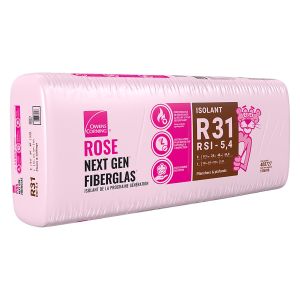Laine isolante Rose Fiberglass Nouvelle Gen R31 Planchers et plafonds