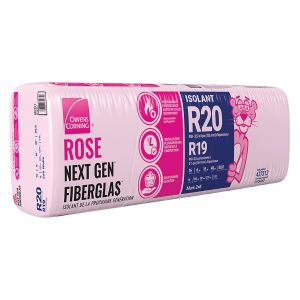 Laine isolante Rose Fiberglass Nouvelle Gen R20 Murs 2x6