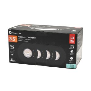 Luminaire encastré noir multidirectionnel DEL à intensité réglable