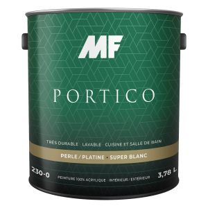 Peinture MF Portico au latex fini perle super blanc.