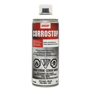 Peinture antirouille en aérosol CORROSTOP ultra blanc brillant 312 g.