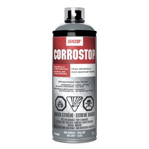 Peinture antirouille en aérosol CORROSTOP gris minerai brillant 312 g.