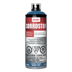Peinture antirouille en aérosol CORROSTOP bleu ford brillant 312 g.
