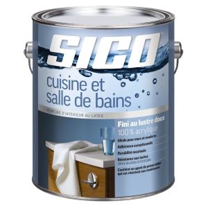 Peinture pour cuisine et salle de bain Fini lustre doux Blanc Pur