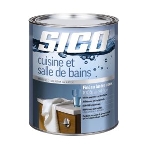 Peinture pour cuisine et salle de bain Fini lustre doux Base moyenne