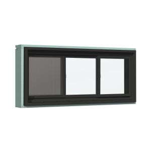 Fenêtre coulissante de fondation en PVC noir